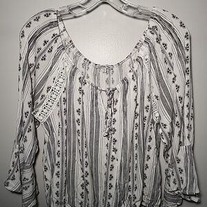 Charlotte Russe Black and White Striped Blouse
